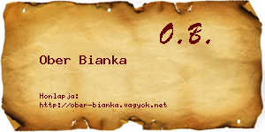 Ober Bianka névjegykártya